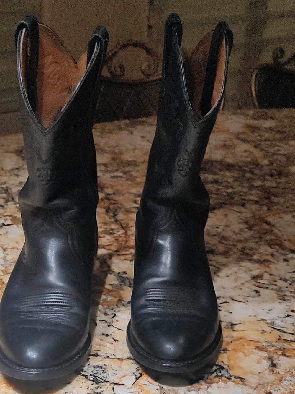 Ariat Heritage Roper Western Boots Black & Brown US 8.5